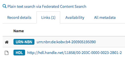 Links table